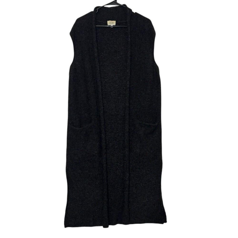Aritzia Wilfred Long Cardigan Vest Open Front Sweater Wool/Mohair Large Dunkirk - Picture 2 of 10